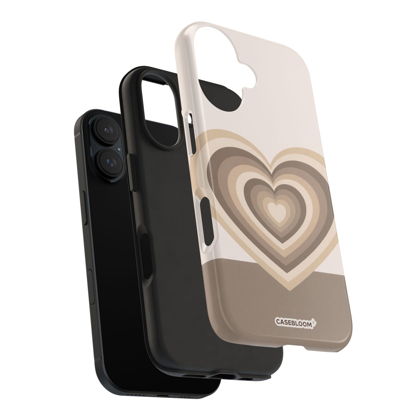Mocha Retro Heart - iPhone Case