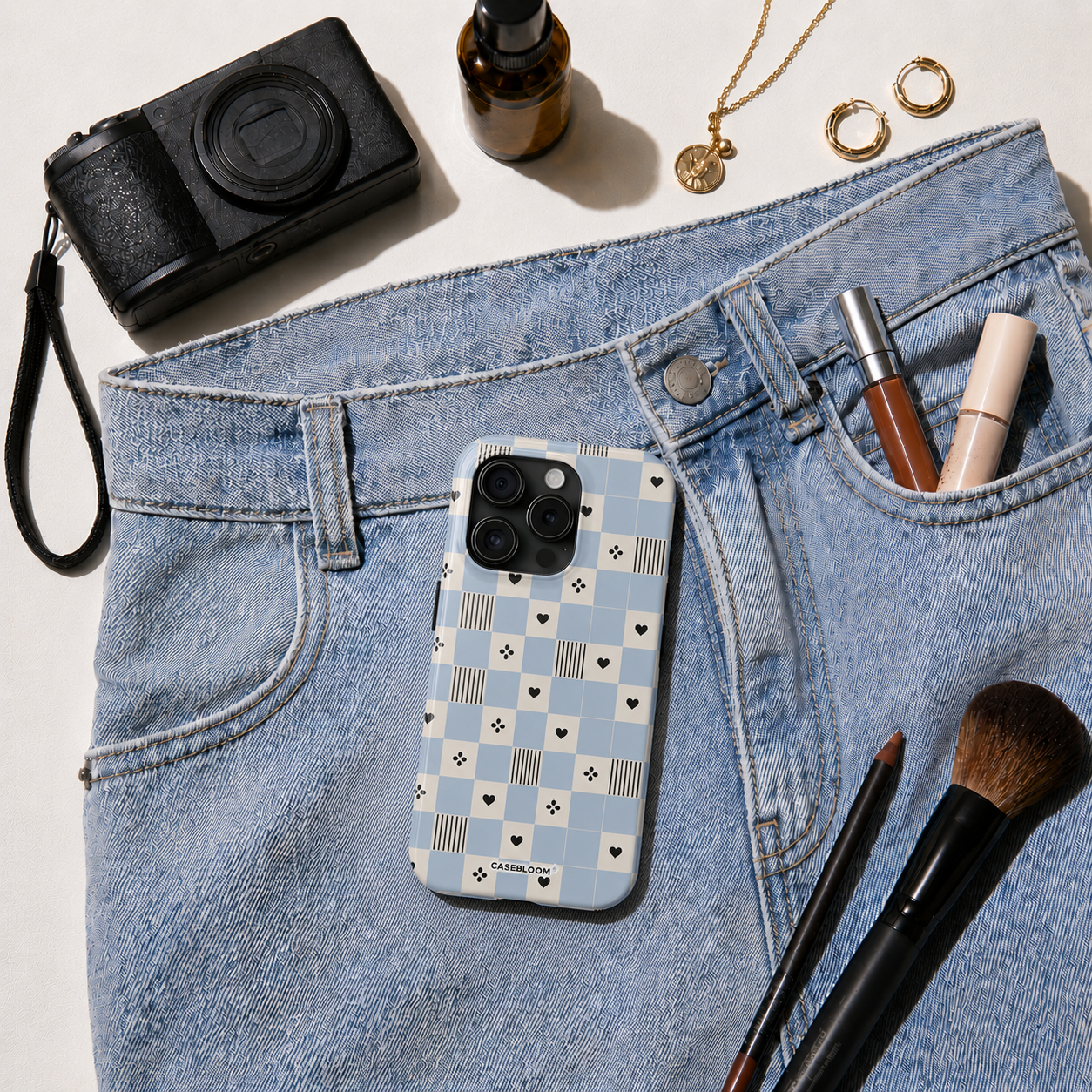 Powder Blue Heart - iPhone Case