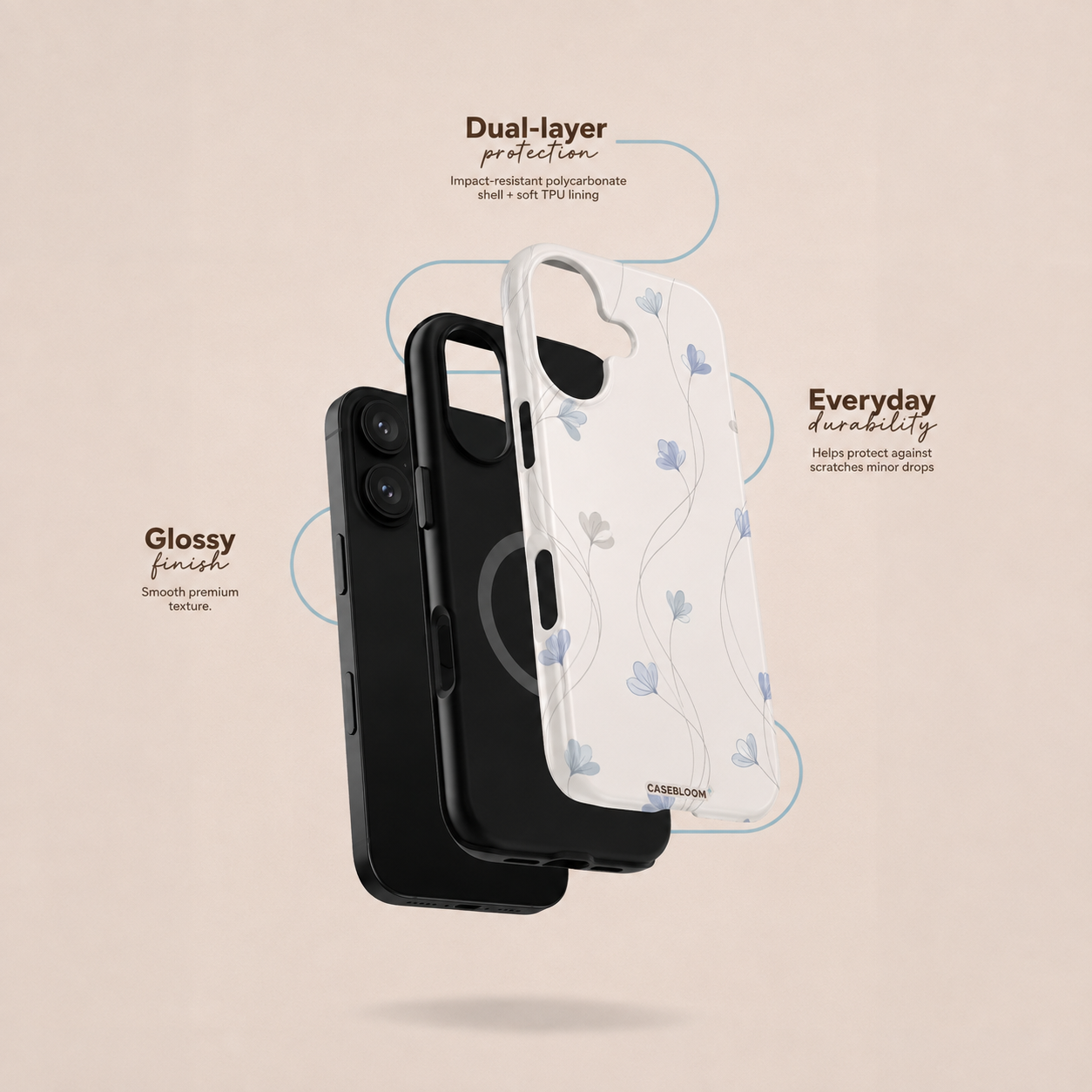 Blue Petal Vine - iPhone Case