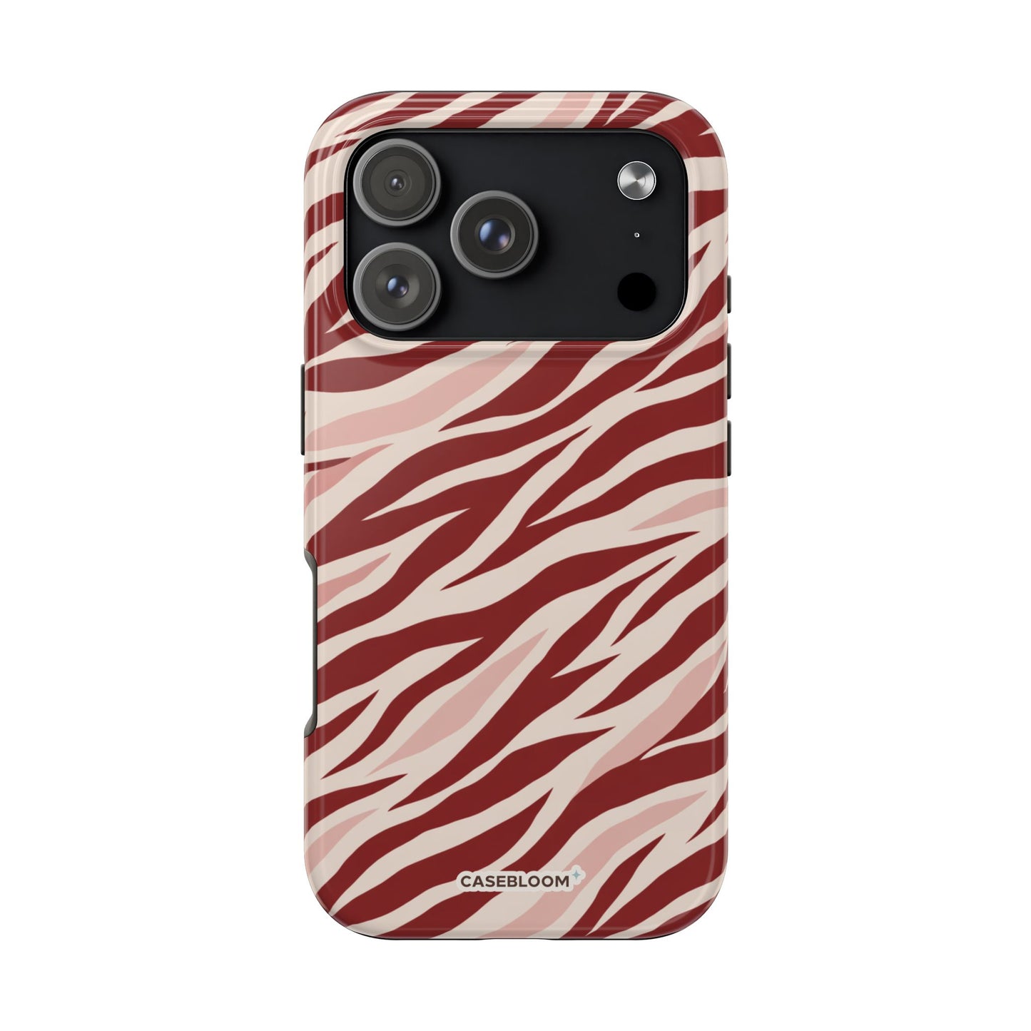 Burgundy Zebra Stripe - iPhone Case