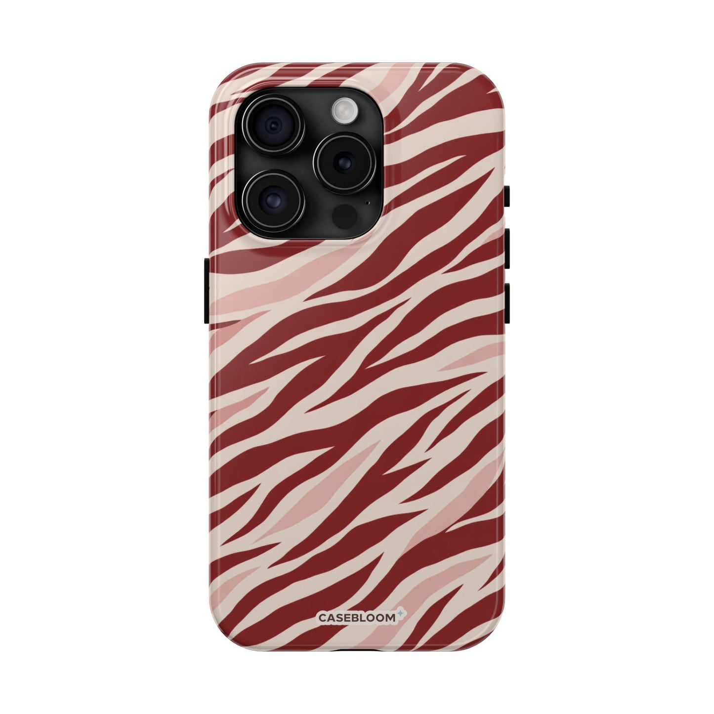 Burgundy Zebra Stripe - iPhone Case