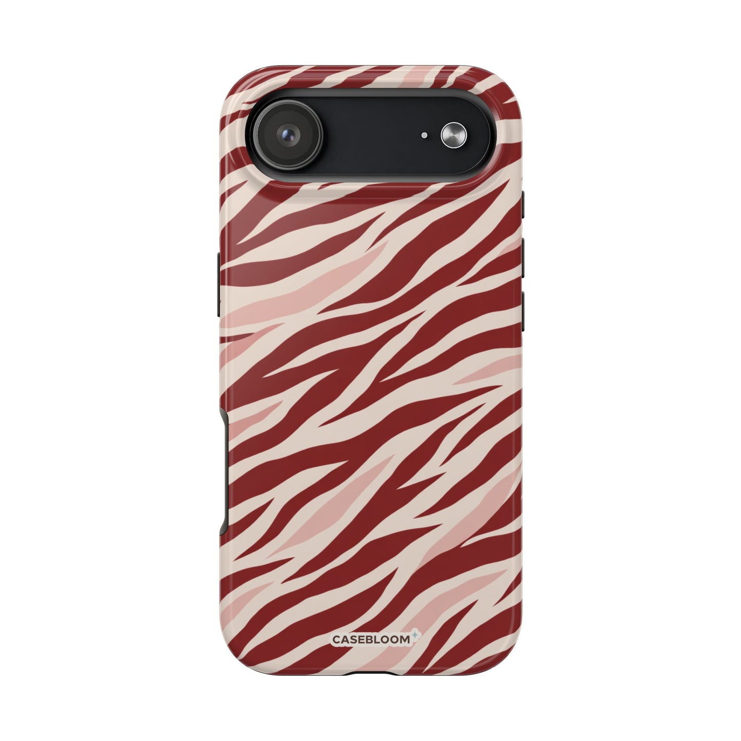 Burgundy Zebra Stripe - iPhone Case