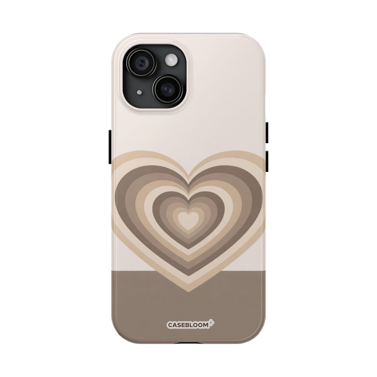 Mocha Retro Heart - iPhone Case
