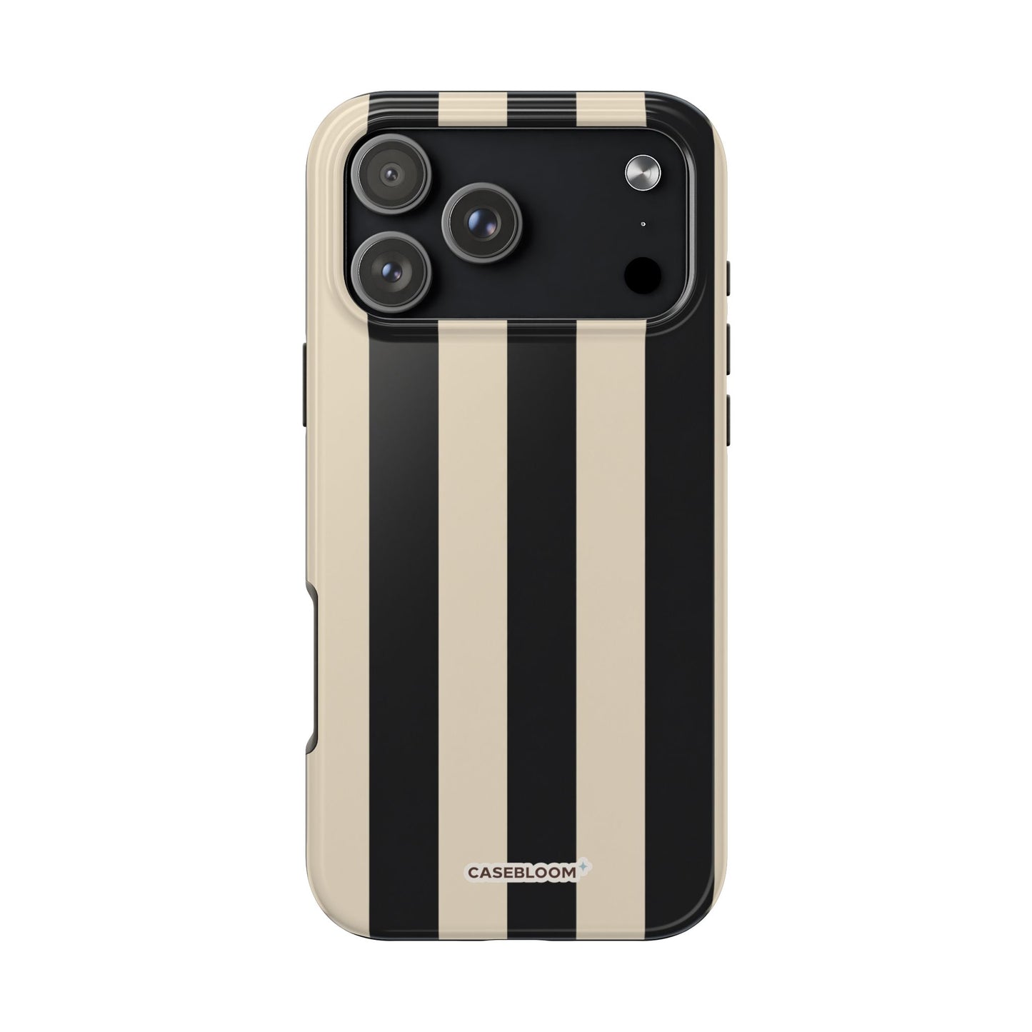 Black Linen Stripe - iPhone Case
