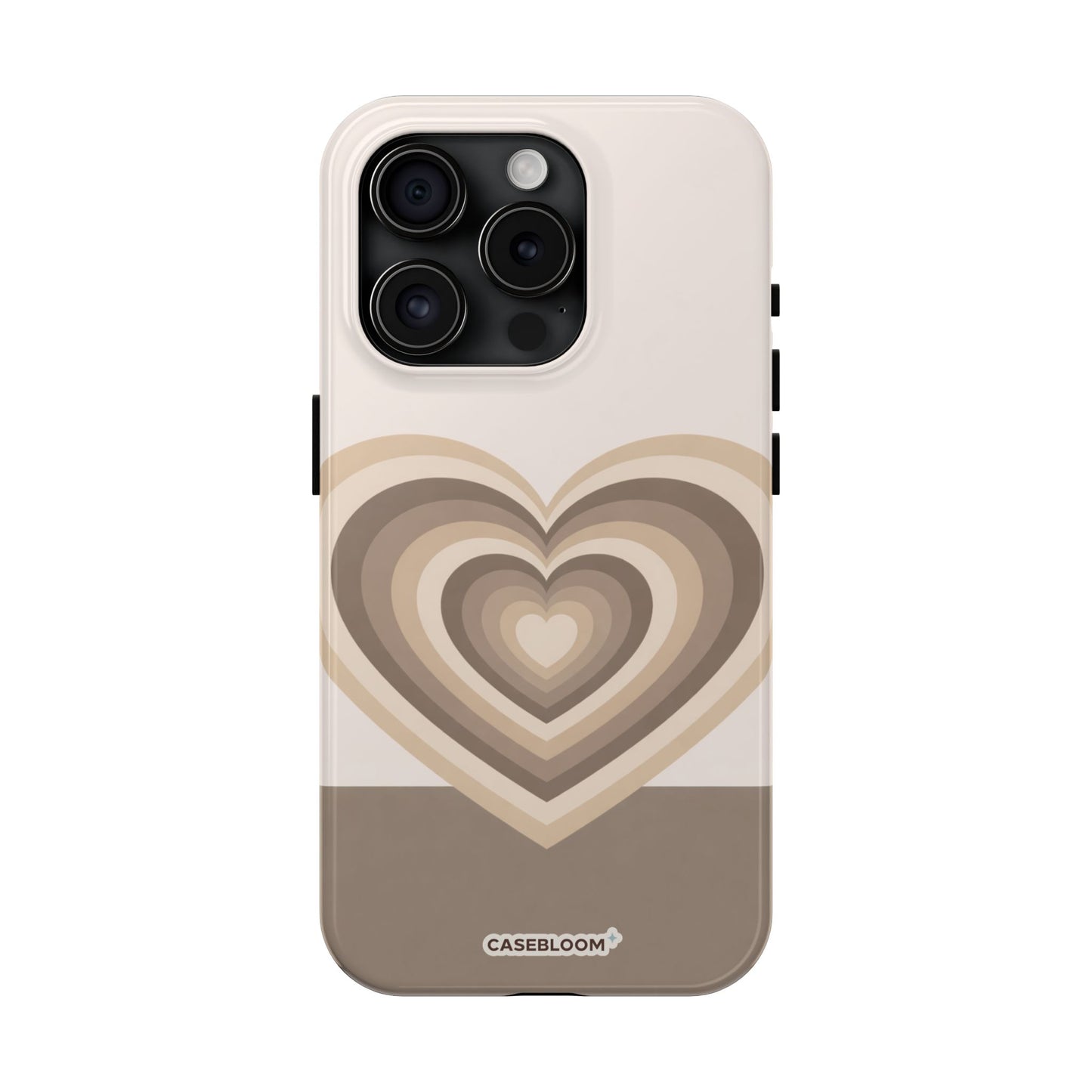 Mocha Retro Heart - iPhone Case