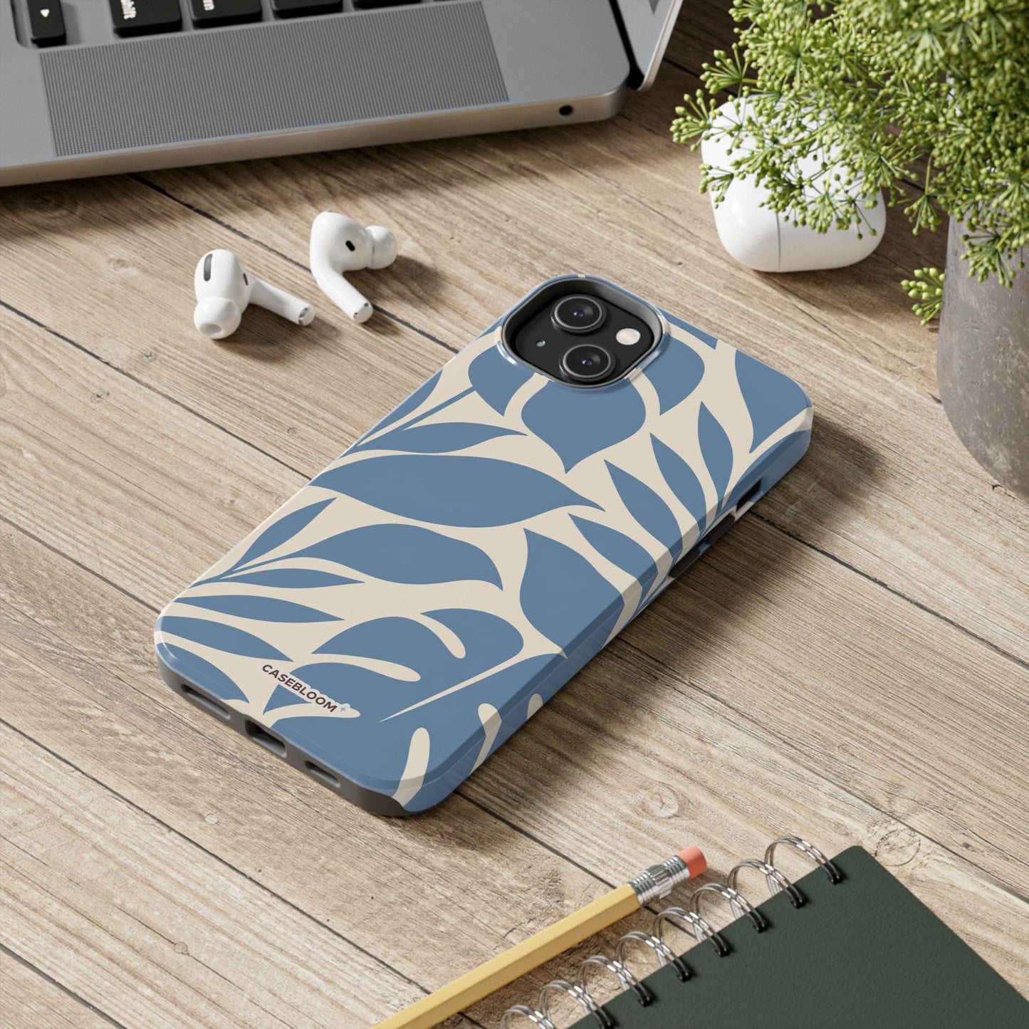 Misty Blue Botanica - iPhone Case