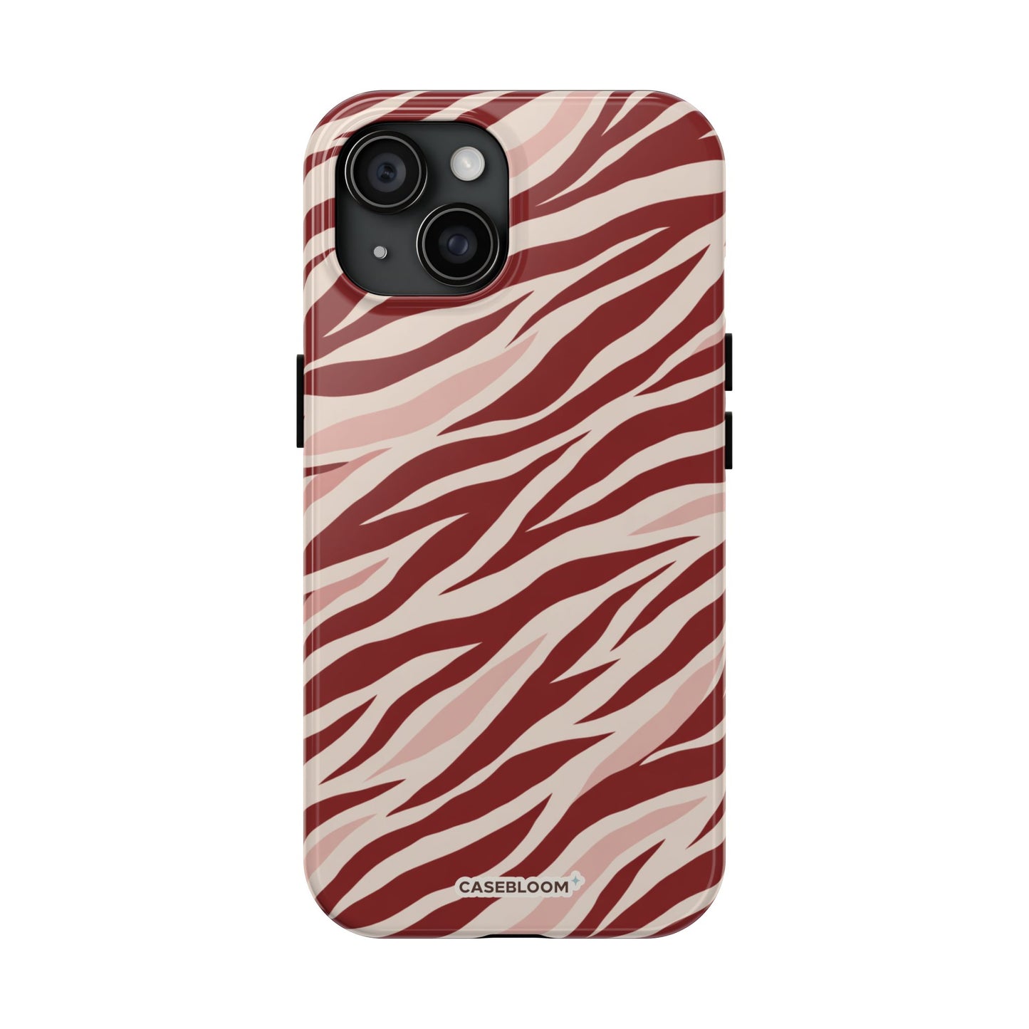 Burgundy Zebra Stripe - iPhone Case