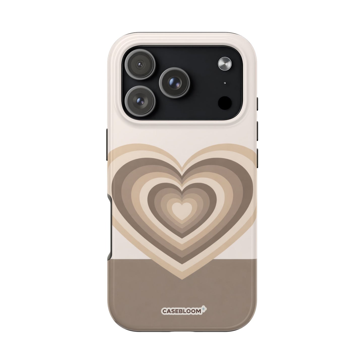 Mocha Retro Heart - iPhone Case