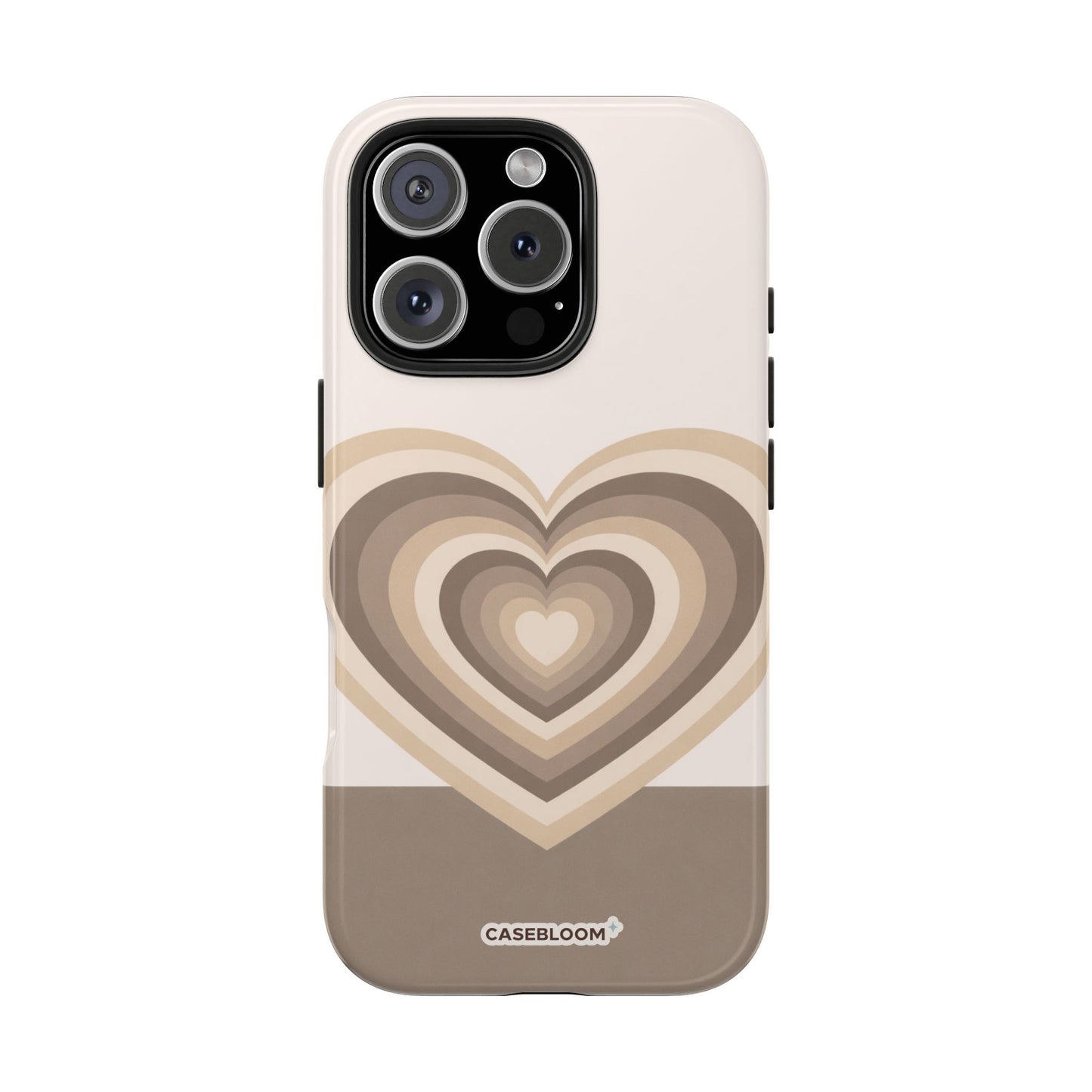 Mocha Retro Heart - iPhone Case