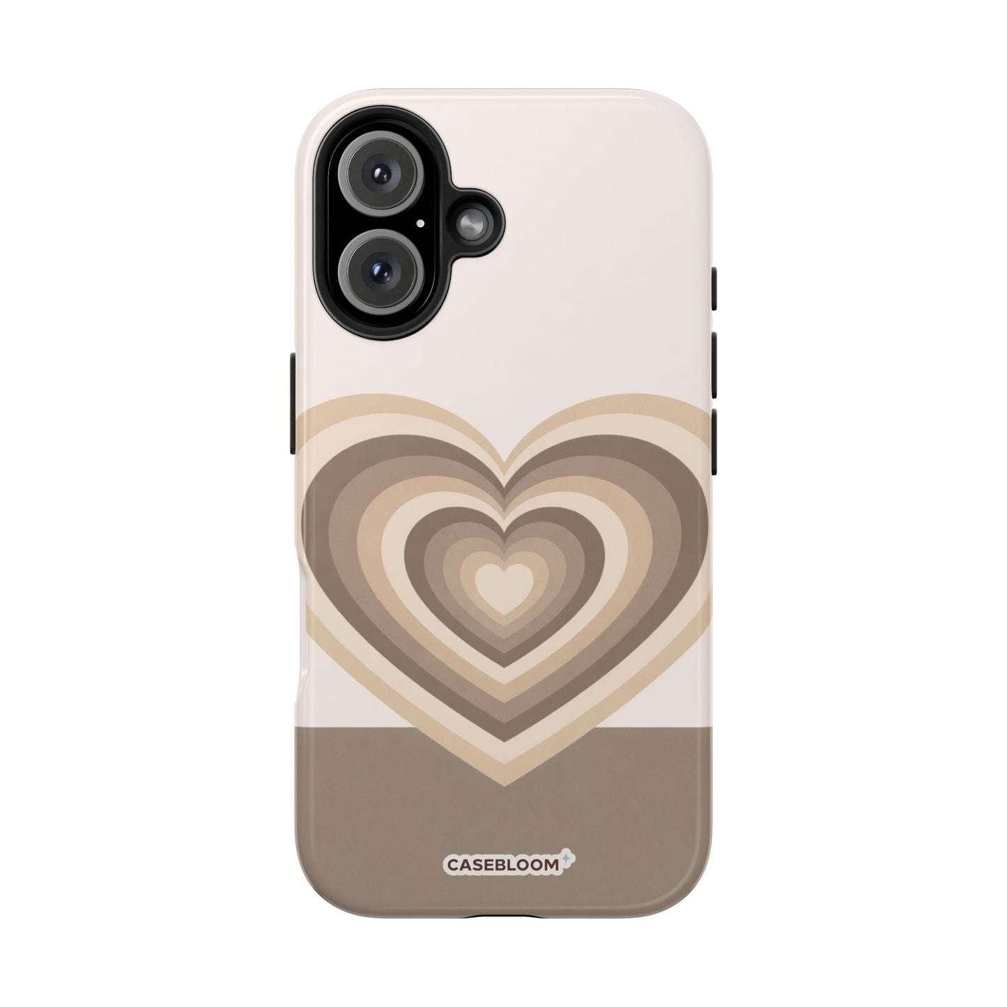 Mocha Retro Heart - iPhone Case
