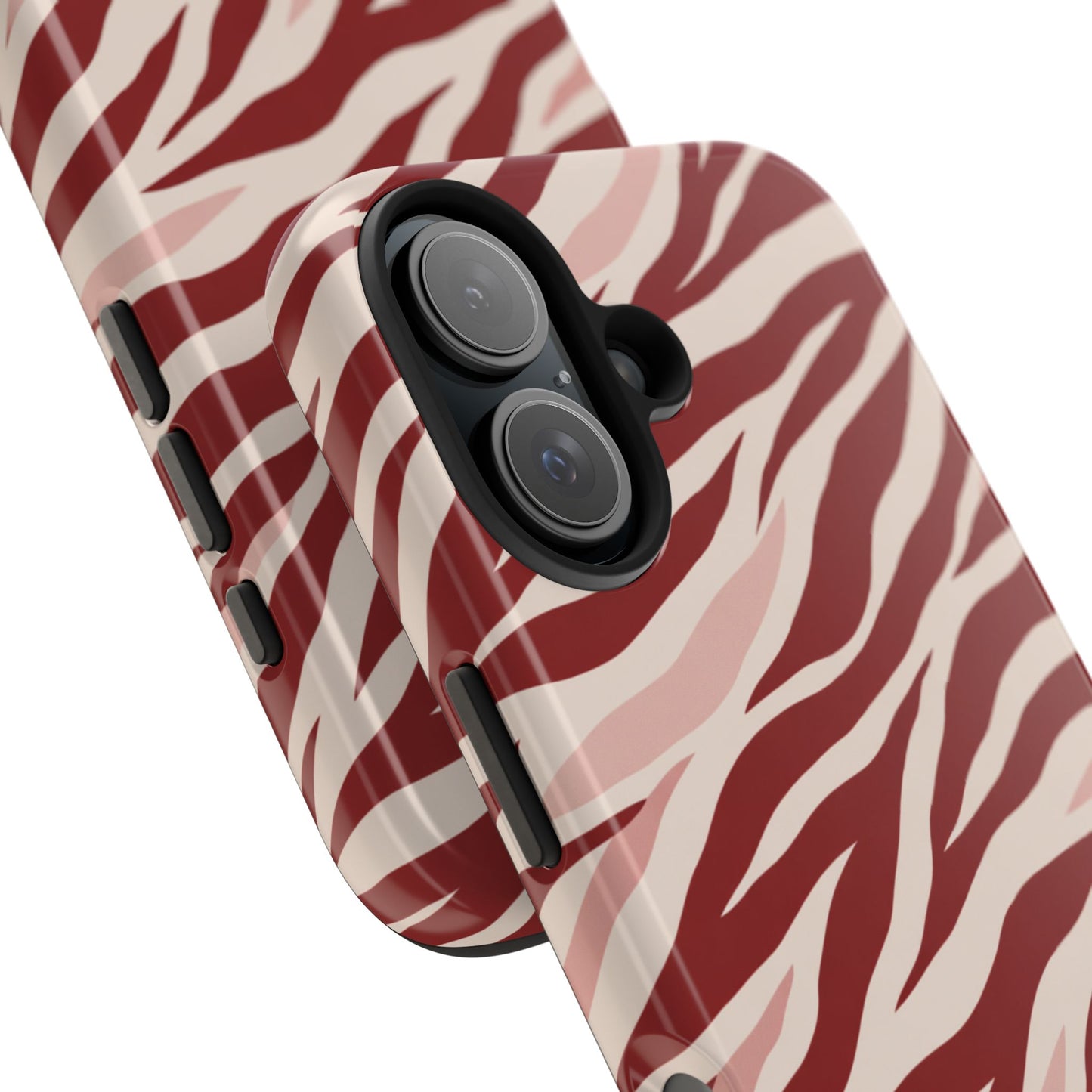 Burgundy Zebra Stripe - iPhone Case