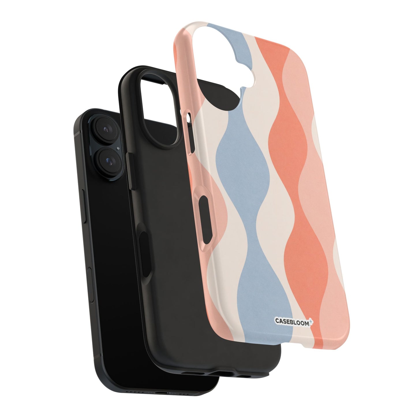 Peach Blue Flow - iPhone Case