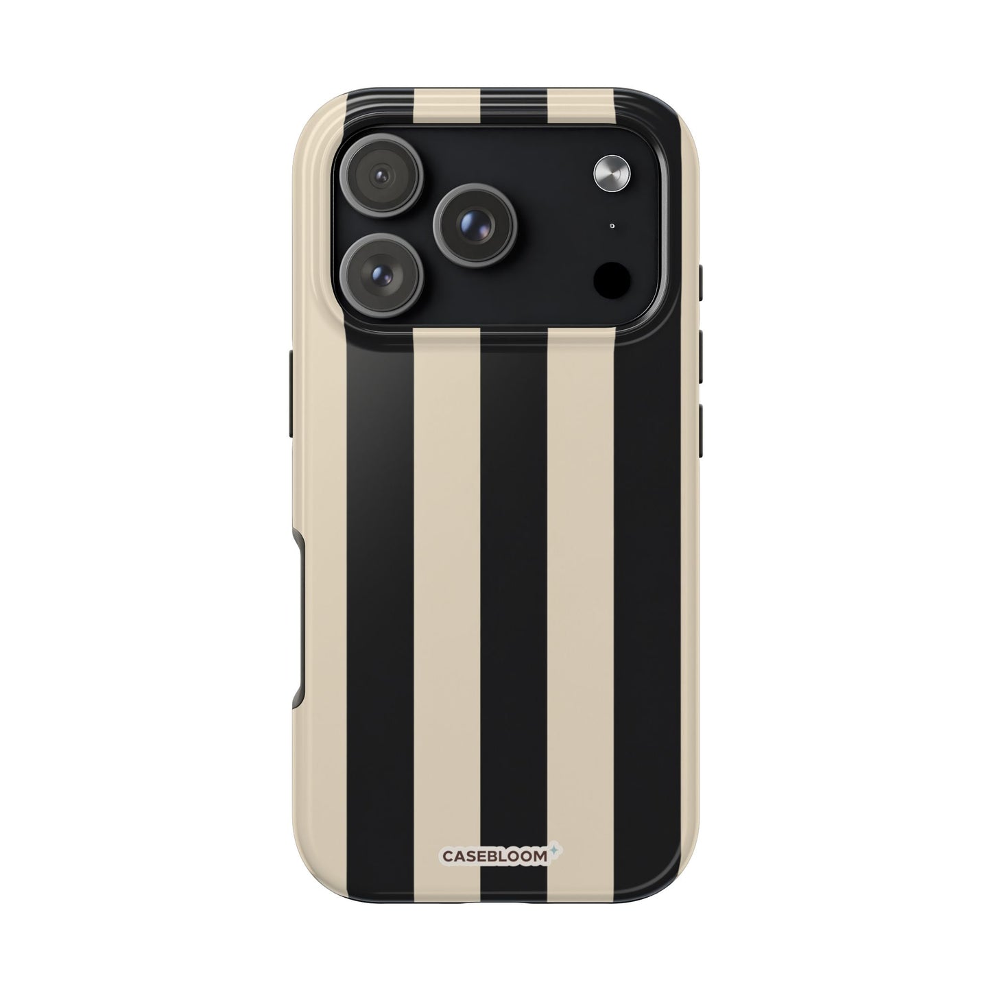 Black Linen Stripe - iPhone Case