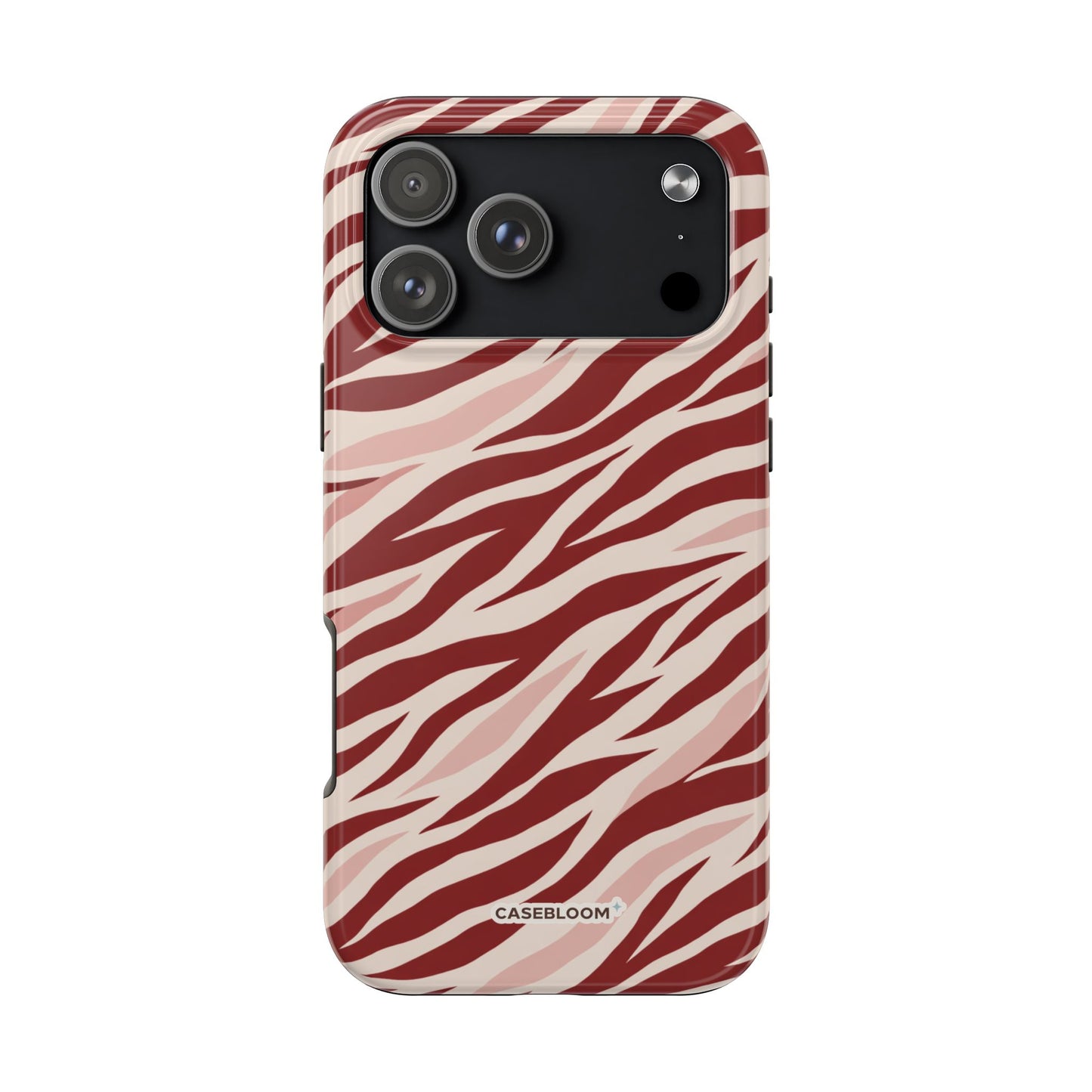 Burgundy Zebra Stripe - iPhone Case
