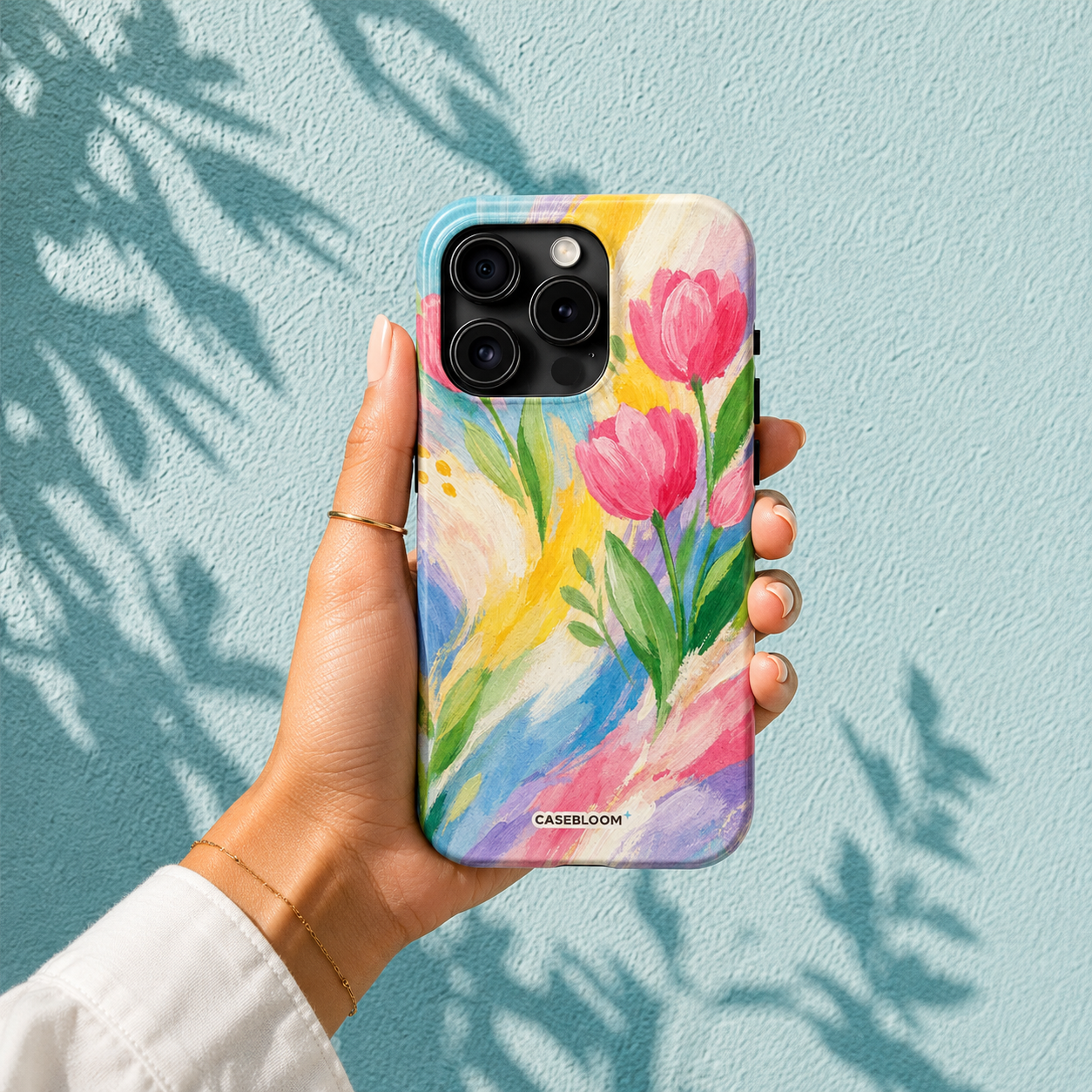 Painted Tulips Brushstroke - iPhone Case