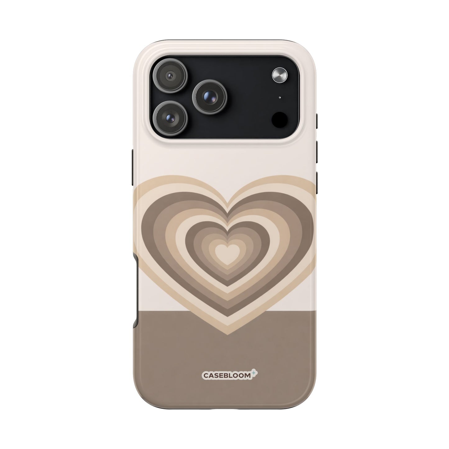 Mocha Retro Heart - iPhone Case
