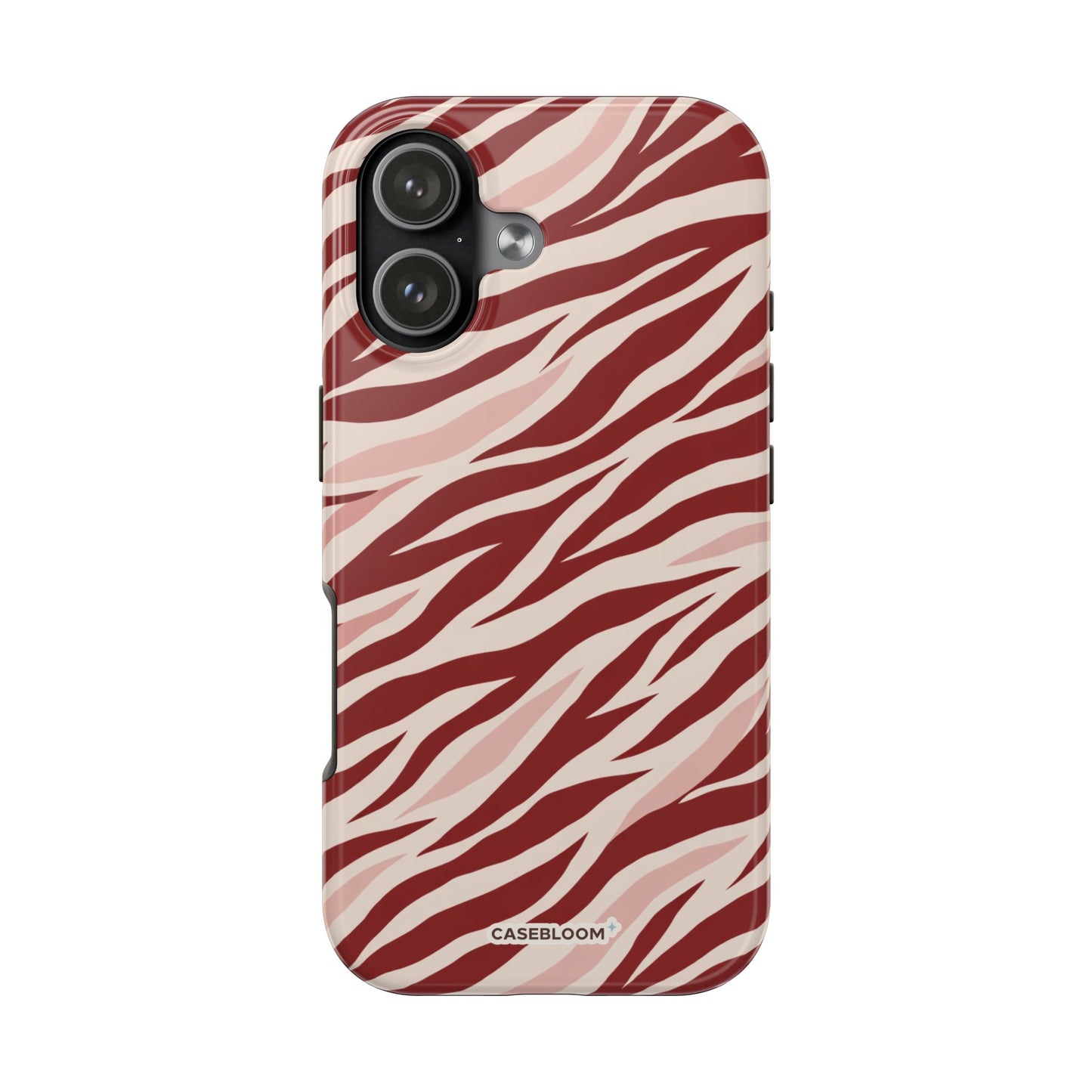 Burgundy Zebra Stripe - iPhone Case