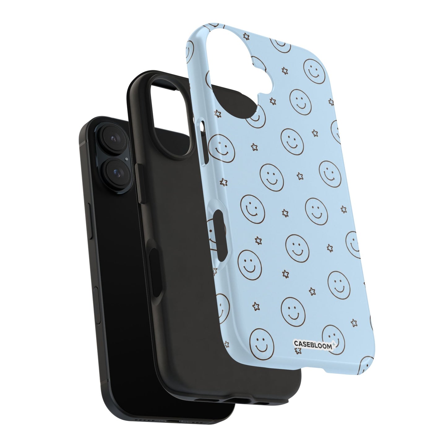 Blue Happy Stars - iPhone Case