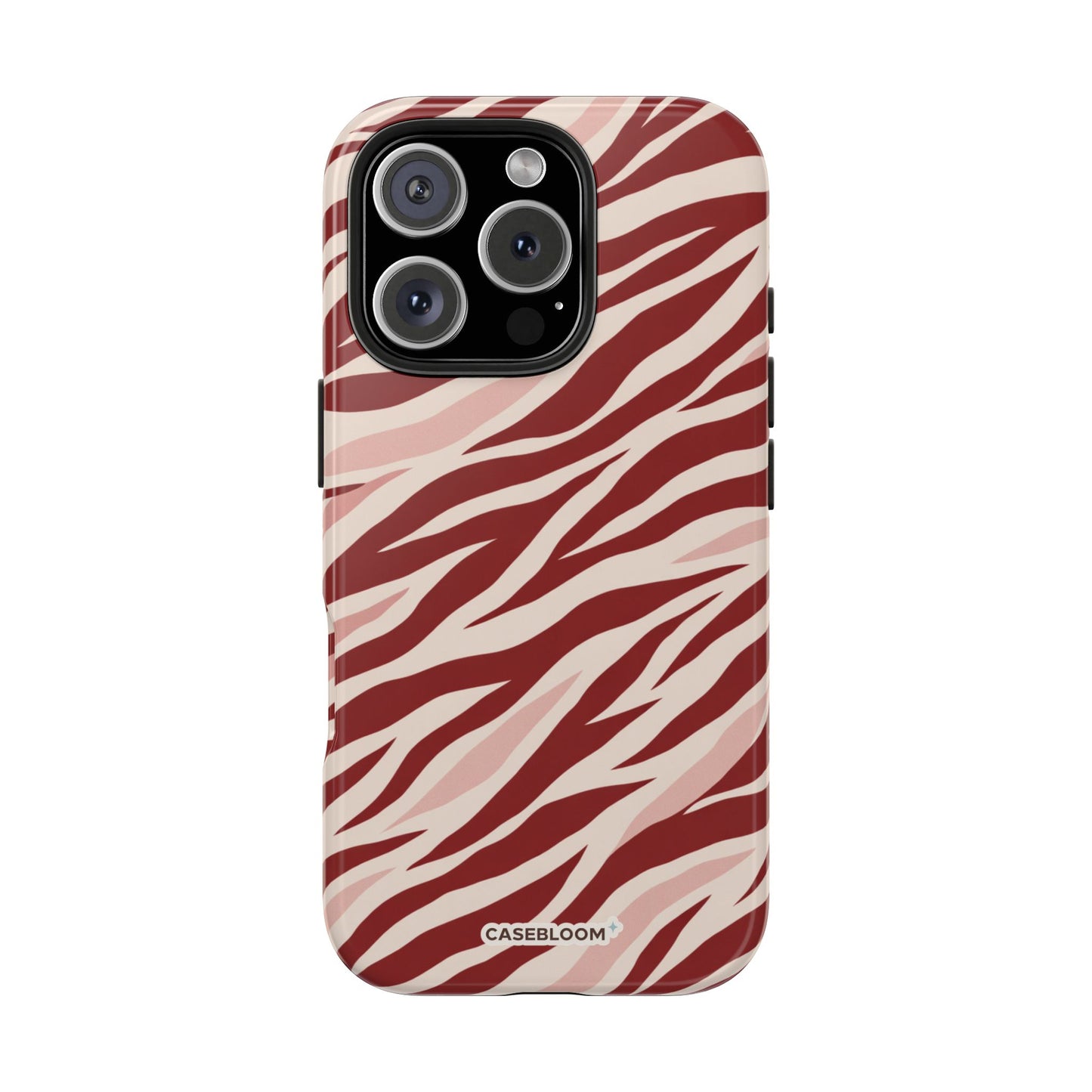 Burgundy Zebra Stripe - iPhone Case