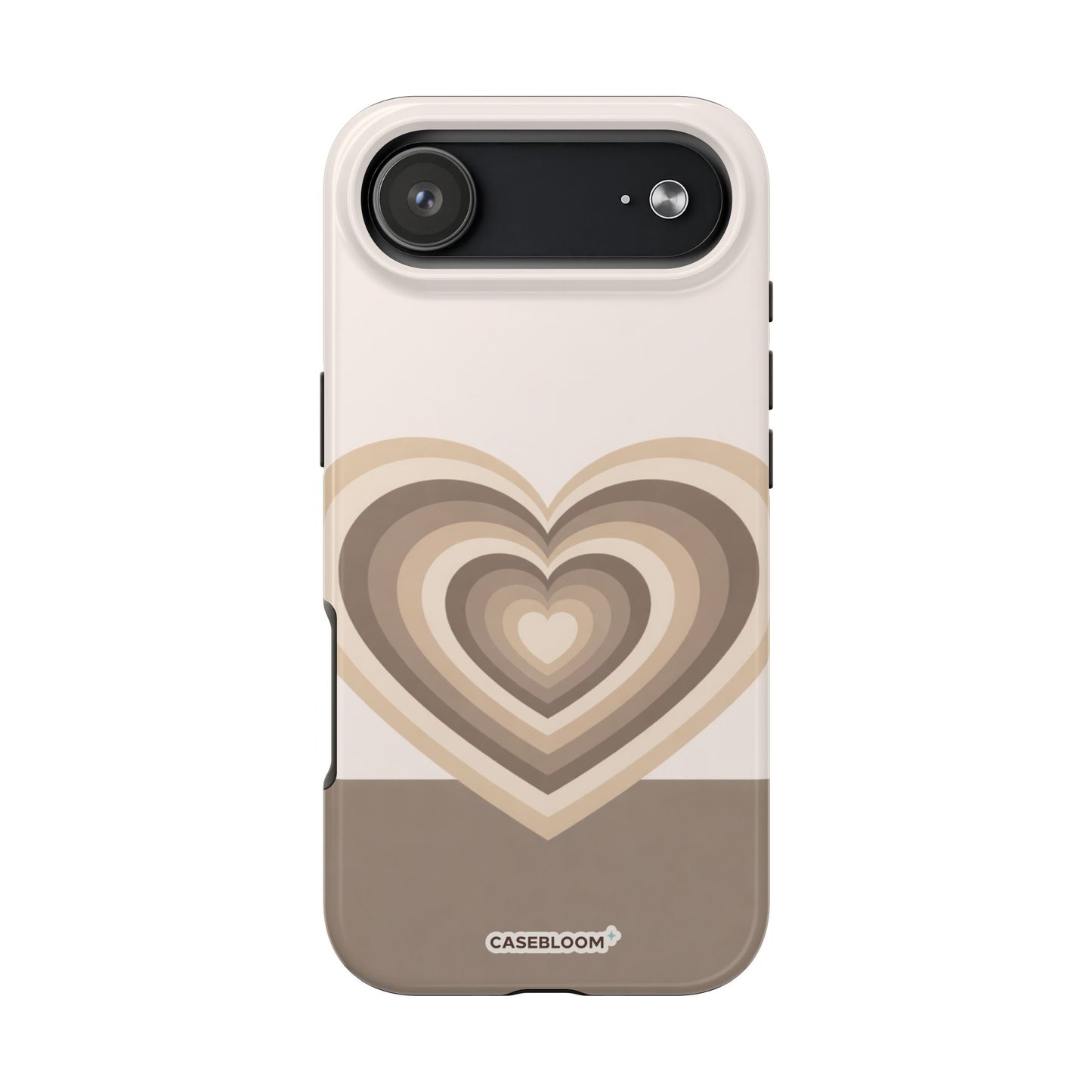 Mocha Retro Heart - iPhone Case