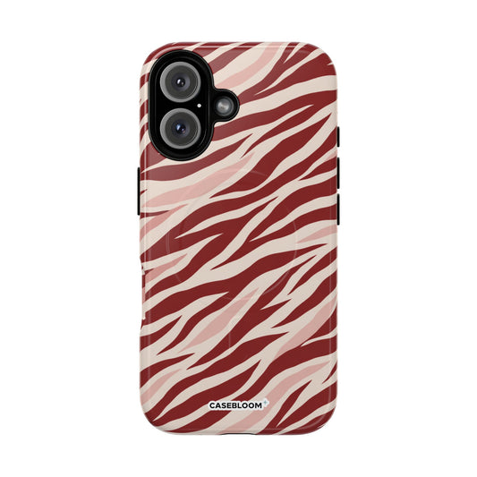 Burgundy Zebra Stripe - iPhone Case
