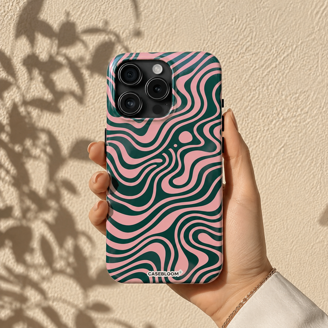 Pink Green Abstract - iPhone Case