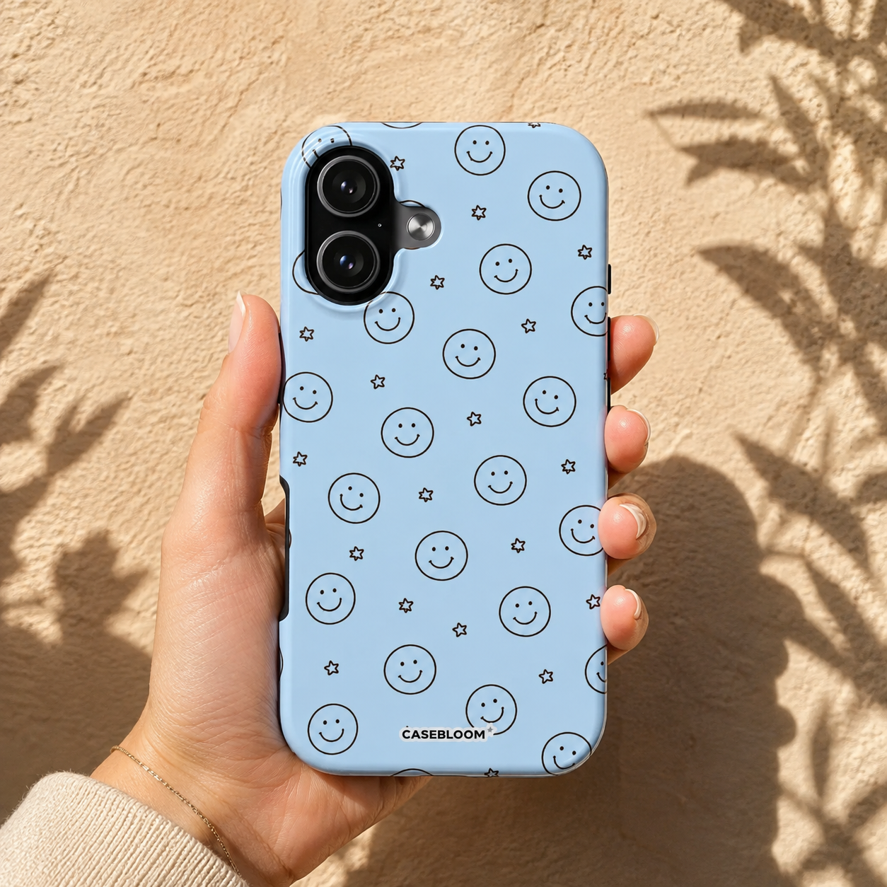 Blue Happy Stars - iPhone Case