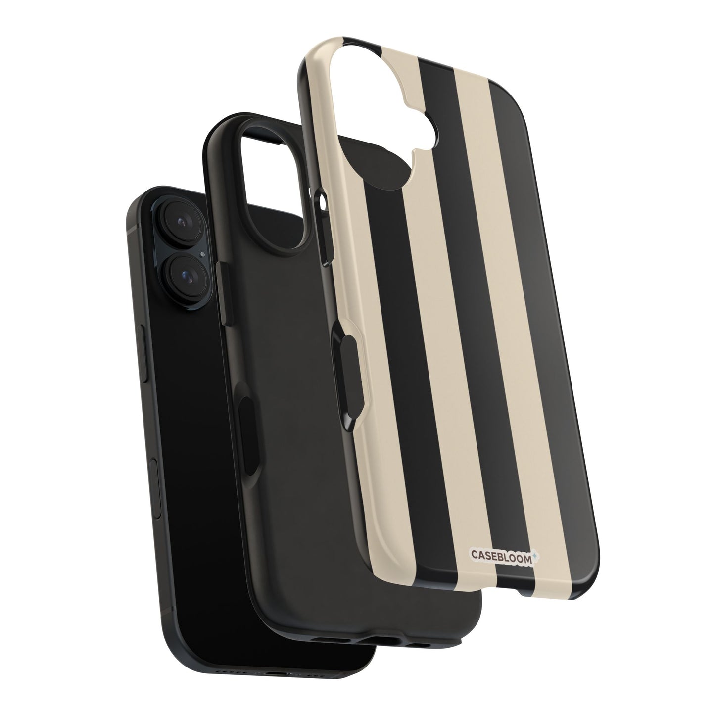 Black Linen Stripe - iPhone Case