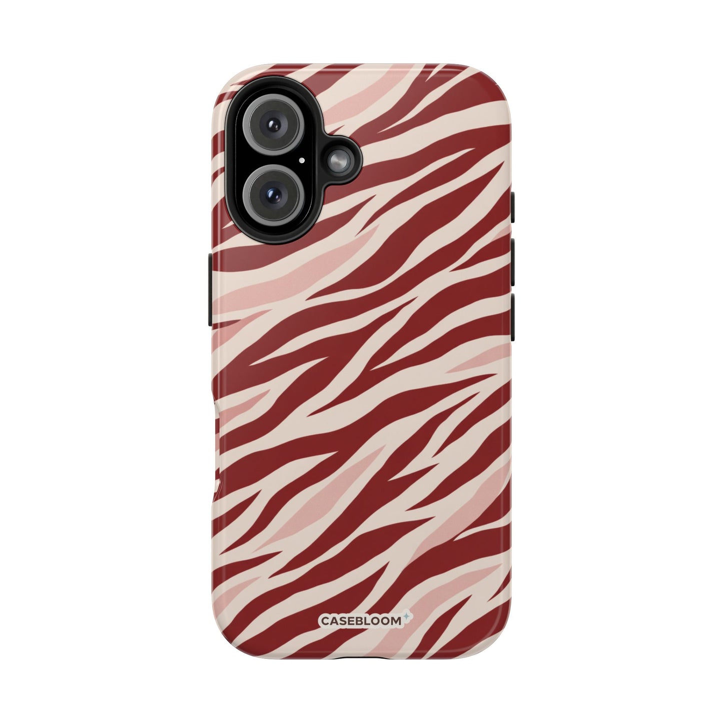 Burgundy Zebra Stripe - iPhone Case