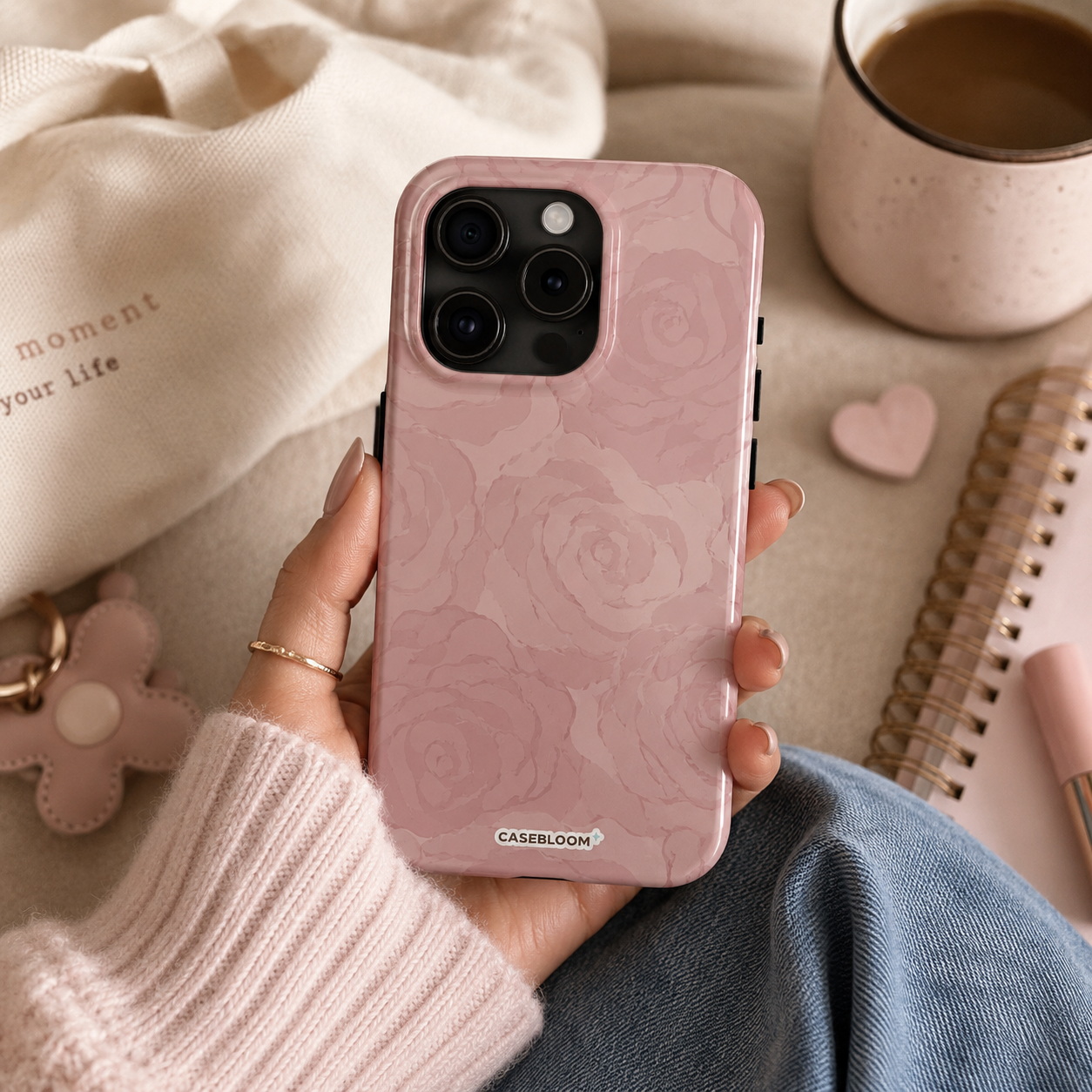 Blush Rosette - iPhone Case