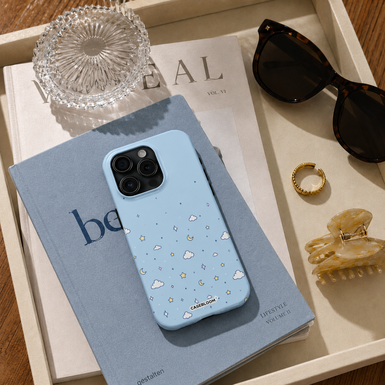 Celeste Moon Clouds - iPhone Case