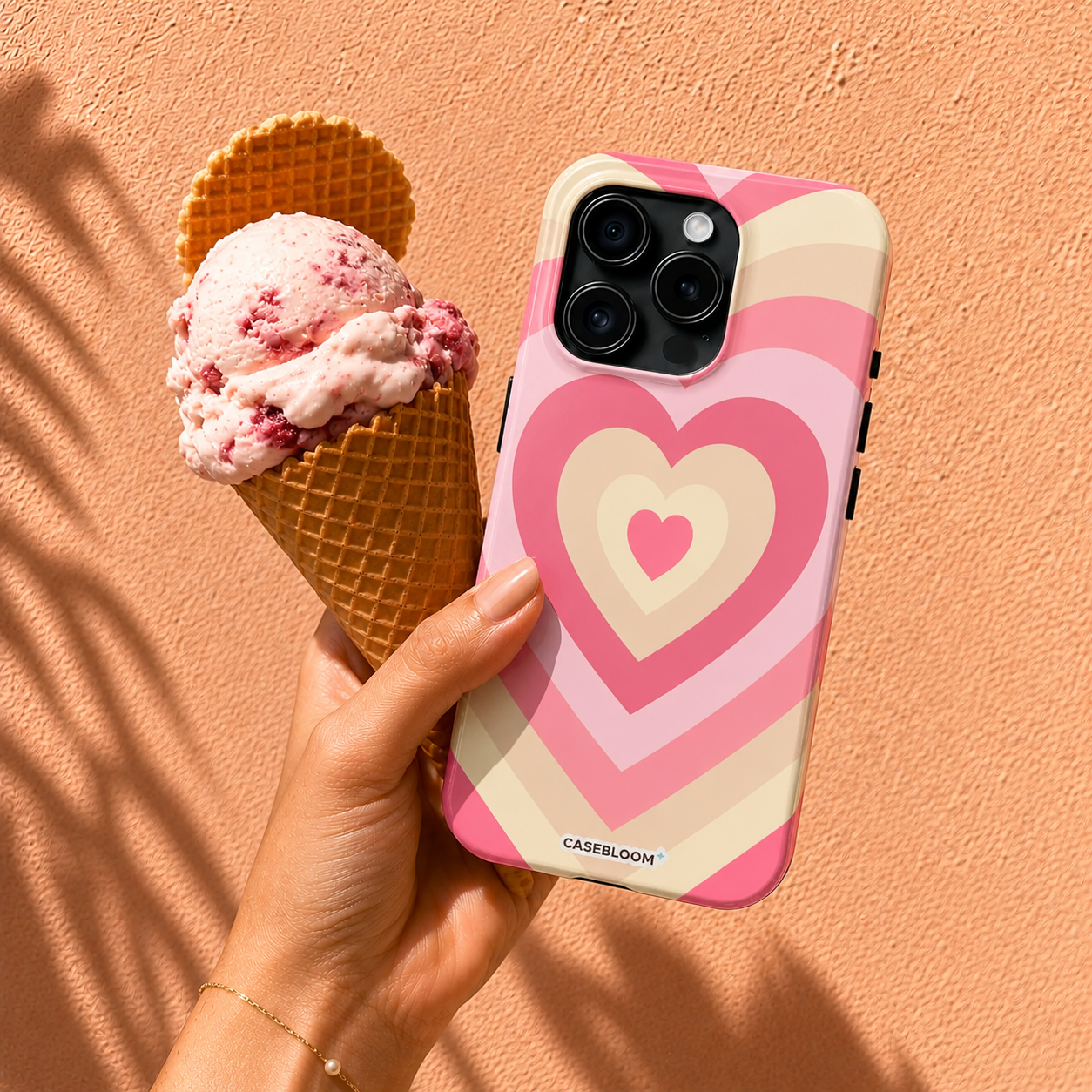 Heart Layers Pink - iPhone Case