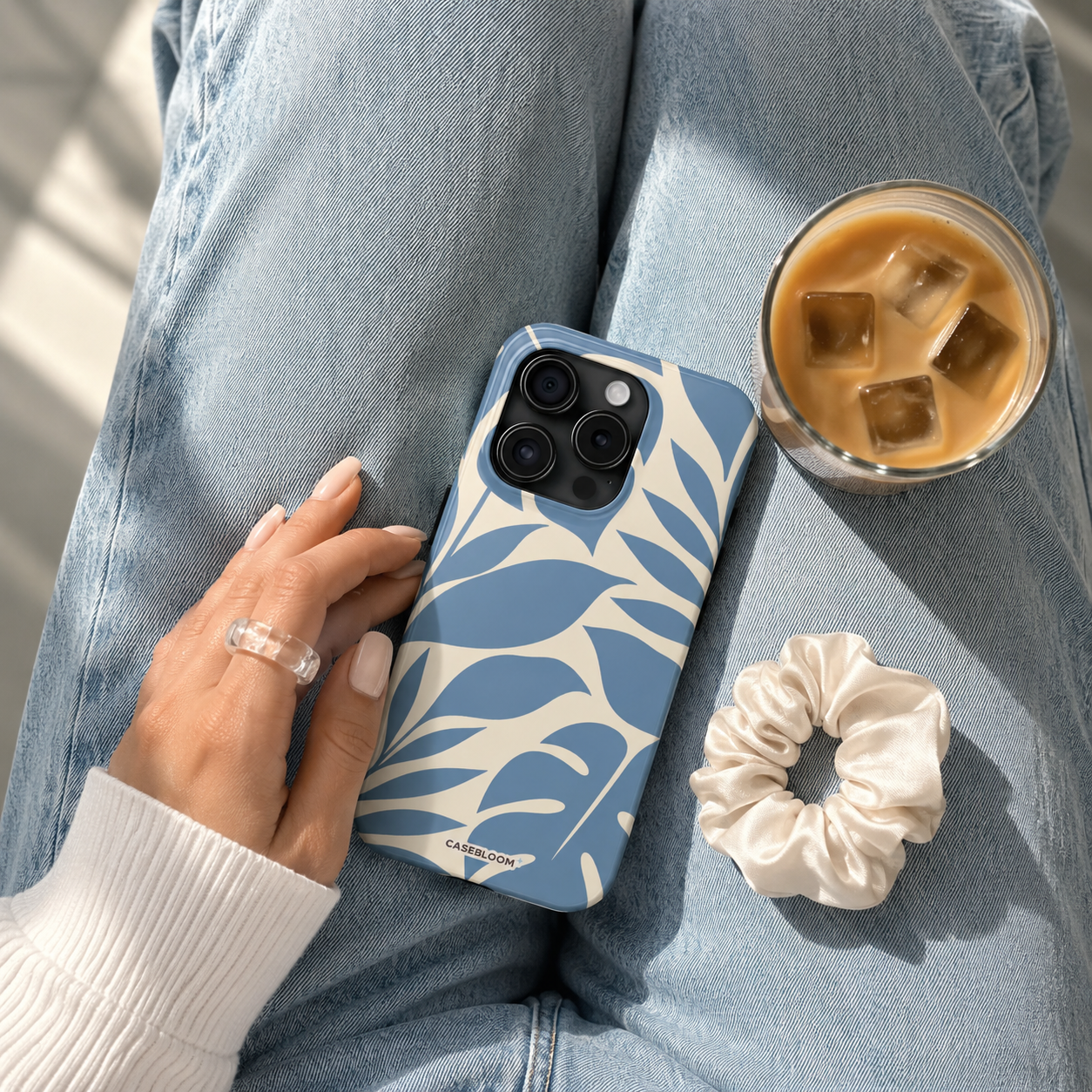 Misty Blue Botanica - iPhone Case
