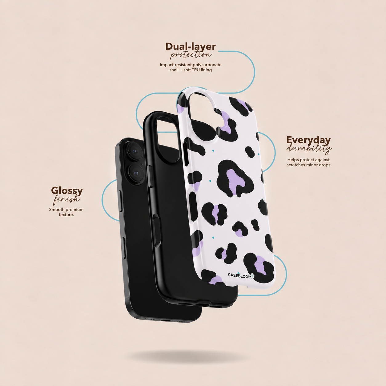 Lilac Leopard - iPhone Case