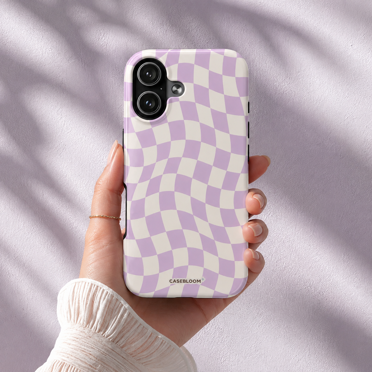 Lilac Check Flow - iPhone Case