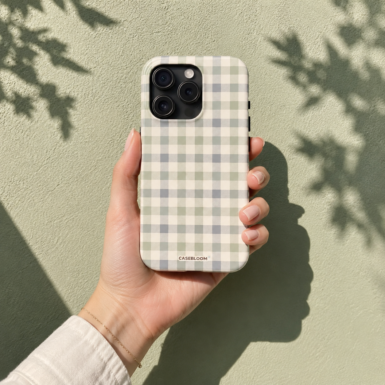 Sage Gingham - iPhone Case